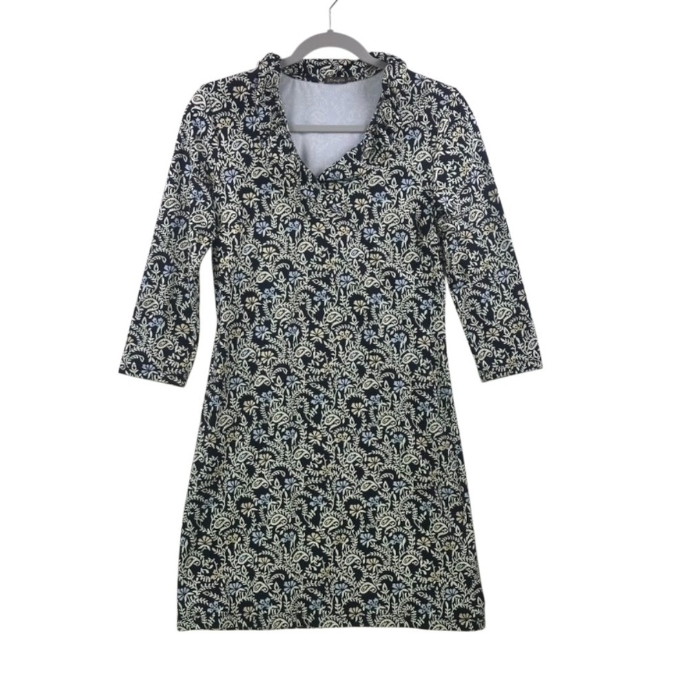 J. McLaughlin Navy Floral Stretch Jersey‎ Dress XS – Excellent Condition - Picture 12 of 14